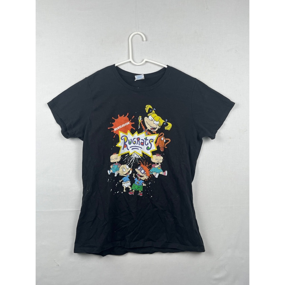 Port & Company Rugrats Nickelodeon Graphic T-Shirt Ladies Large Black 100% Cotto